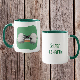 Cute Sheep Pun Design – Shearly Confused Mug