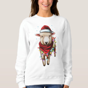 Cute Sheep, Sheep Lover Funny Xmas Holiday Gift Sweatshirt