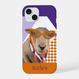 Cute Sheep With Glasses  iPhone 15 Case