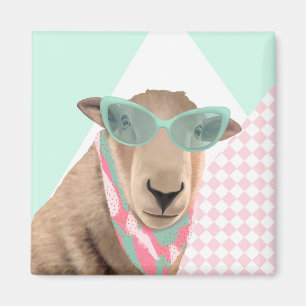 Cute Sheep With Glasses  Magnet