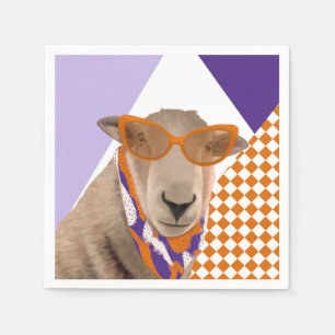 Cute Sheep With Glasses Napkin