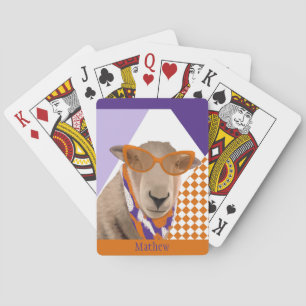 Cute Sheep With Glasses  Playing Cards