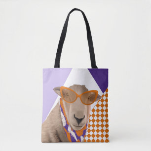Cute Sheep With Glasses  Tote Bag