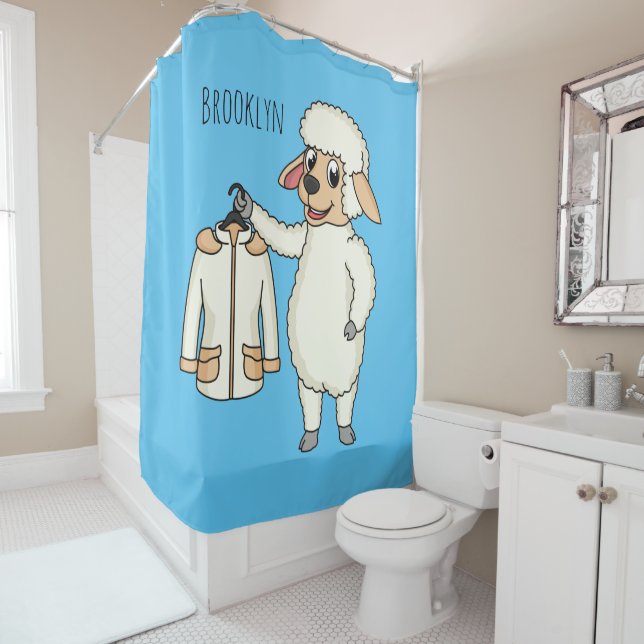 Cute sheep with jacket cartoon (In Situ)