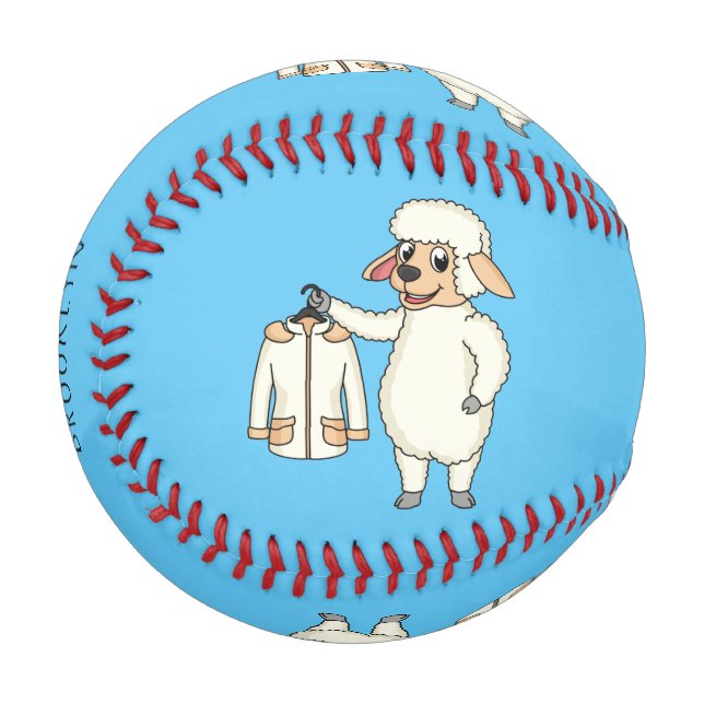 Cute sheep with jacket cartoon baseball (Front Left)