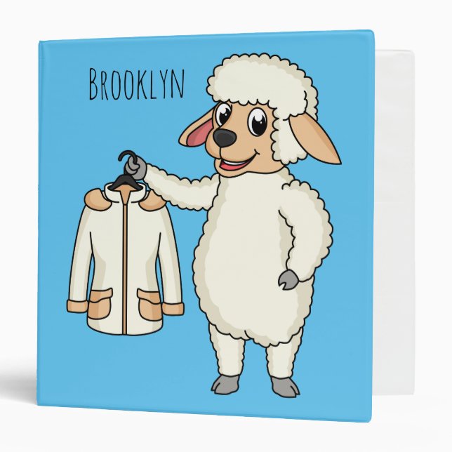 Cute sheep with jacket cartoon binder (Front/Inside)