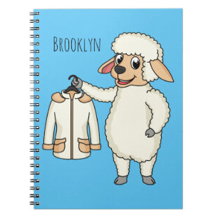 Cute sheep with jacket cartoon notebook