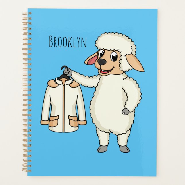 Cute sheep with jacket cartoon planner (Front)