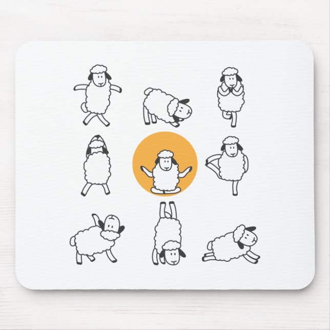 Cute sheep yoga mouse pad (Front)