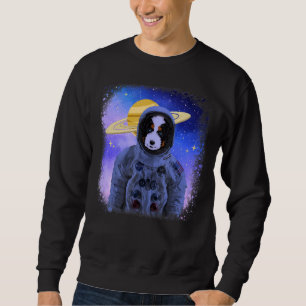 Cute Sheepadoodle Dog & Astronaut Helmet Galaxy Ou Sweatshirt