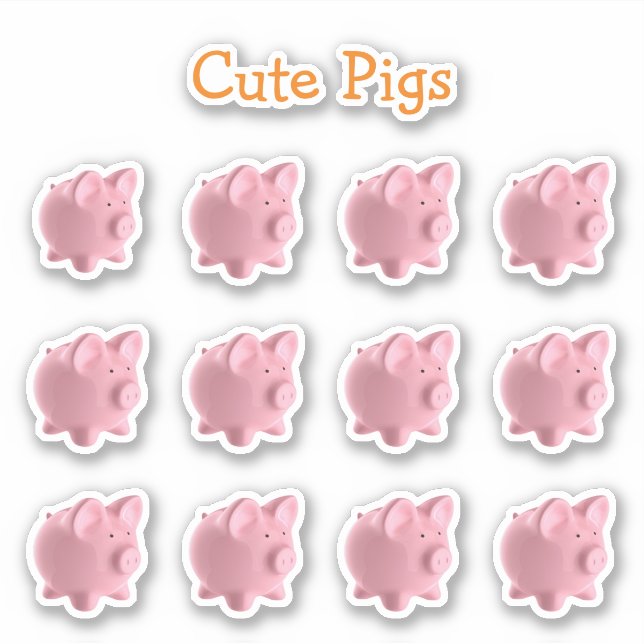 Cute Sheet Of Pig Shape Stickers (Front)