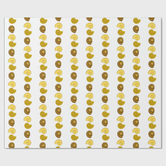 Cute shell arrangement on  wrapping paper