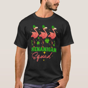 Cute Shenanigan Squad Leprechaun Flamingo St Patri T-Shirt