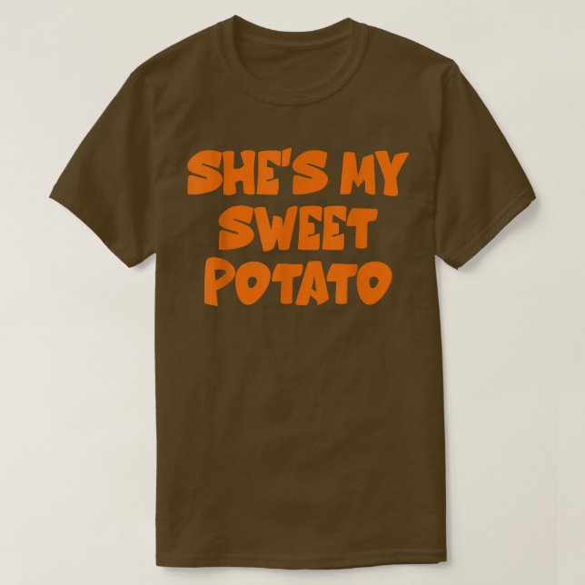 Cute She's My Sweet Potato I Yam Set Couples Thank T-Shirt (Design Front)