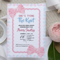Cute She's Tying the Knot Pink Blue Bridal Shower