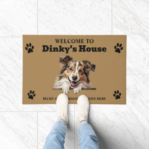 Cute Shetland Sheepdog Dog Photo Doormat