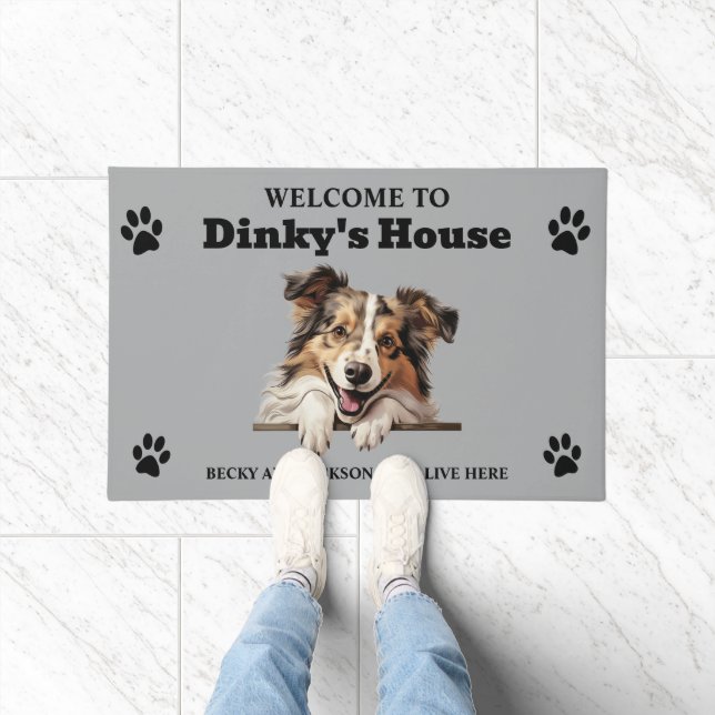 Cute Shetland Sheepdog Dog Photo Doormat (Indoor)