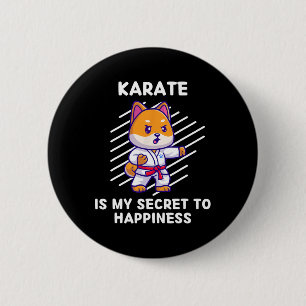 Cute Shi Inu Karate Is My Secret To Happiness Shi 2 Inch Round Button