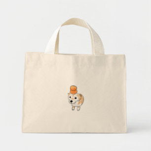 Cute Shiba Dog with Tangerines Mandarins on Head I Mini Tote Bag