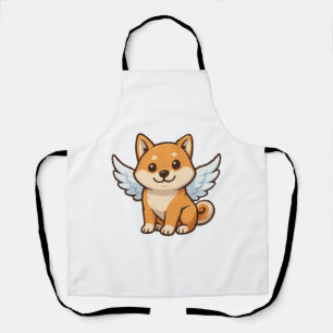 Cute Shiba Inu angel cartoon dog happiness Apron