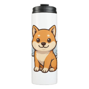 Cute Shiba Inu angel cartoon dog happiness Thermal Tumbler