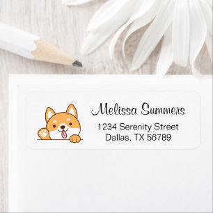 Cute Shiba Inu Corgi Dog Return Address