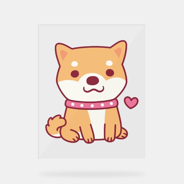 Cute Shiba Inu Dog Acrylic Sign (Front)