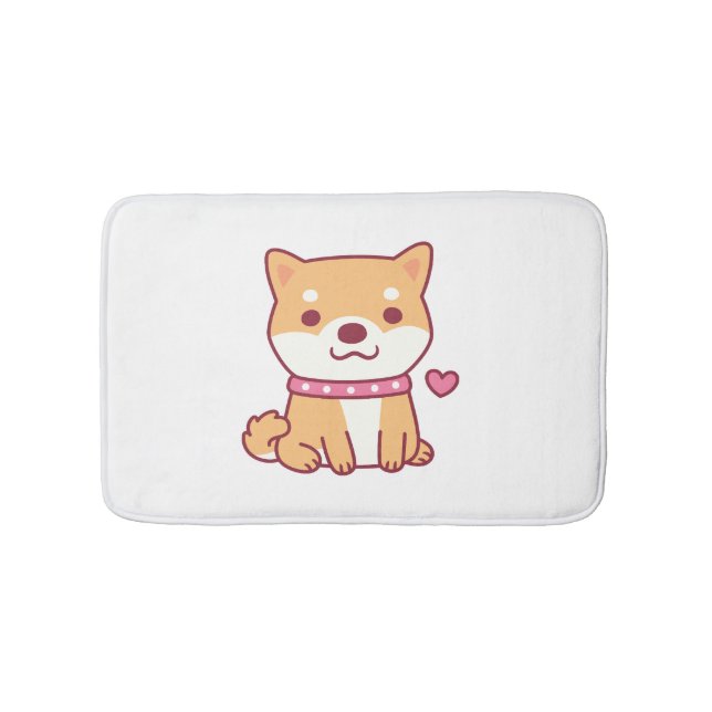 Cute Shiba Inu Dog Bath Mat (Front)