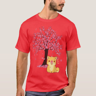 Cute Shiba Inu Dog Japanese Cherry Blossom Sakura T-Shirt