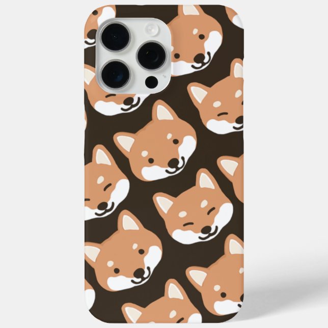 Cute Shiba Inu Faces Smiling and Blinking Dogs Case-Mate iPhone Case (Back)