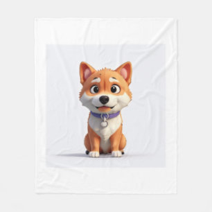 Cute Shiba Inu Fleece Blanket