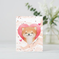 Cute Shiba Inu in a Heart