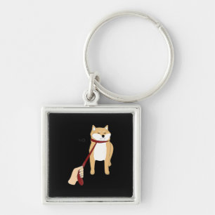 Cute shiba inu   Nope dog funny design Keychain