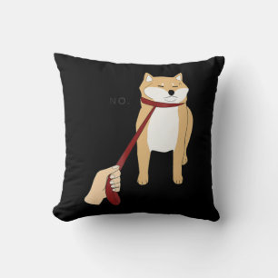 Cute shiba inu   Nope dog funny design Throw Pillow