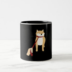 Cute shiba inu   Nope dog funny design Two-Tone Coffee Mug