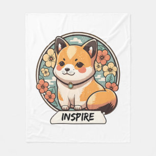 Cute Shiba Inu Pup  Fleece Blanket