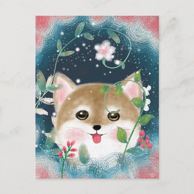 Cute Shiba Inu Pup Postcard (Front)
