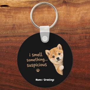 Cute Shiba Inu Puppy Funny Smell Quote Kawaii Dog  Keychain