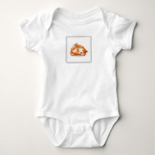 cute shiba inu puppy lying on the back baby shirt