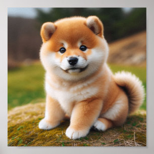 cute Shiba Inu puppy Poster