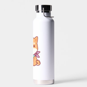 Cute Shiba Inu With Rainbow Pet Bandana Water Bottle