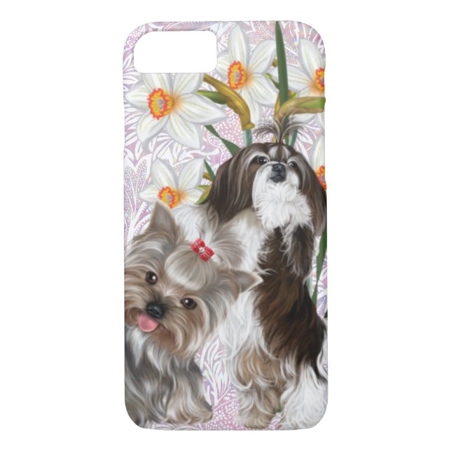 Cute Shih Tzu and Yorkie Case-Mate iPhone Case (Back)