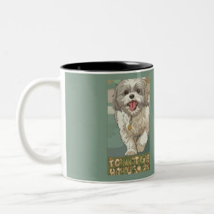 Cute Shih Tzu Anime Style Art Two-Tone Coffee Mug