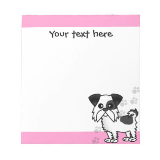 Cute Shih Tzu Black and White  - Pink Notepad