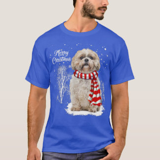 Cute Shih Tzu Christmas Puppy Dog Lover Family Mat T-Shirt