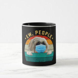 Cute Shih Tzu Dog Ew People Dog Wearing Face Mask Mug
