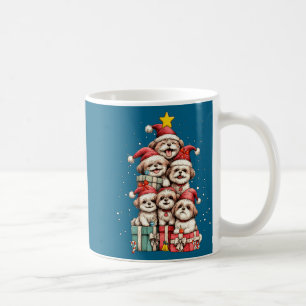 Cute Shih Tzu Le Dog Christmas Tree Xmas Hat Long  Coffee Mug