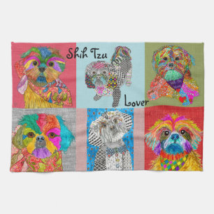 Cute Shih Tzu Lover Assortiment Serviette de cuisi