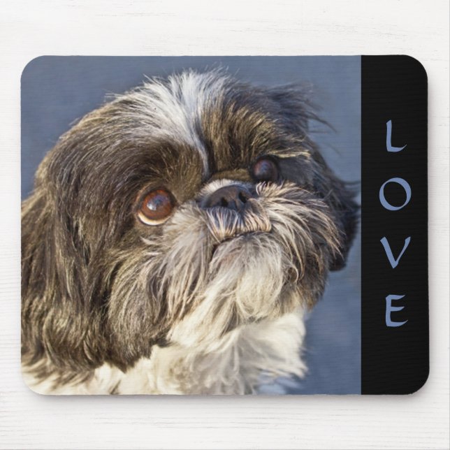 Cute Shih Tzu Lover Puppy Dog Mom Mouse Pad (Front)