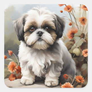 Cute Shih tzu puppy sticker